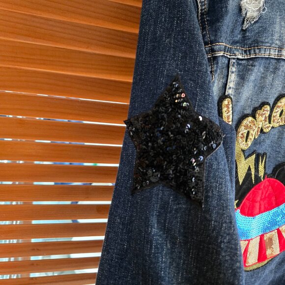 AMAZING STAGE or CONCERT Demin & Plaid Duster Coat - Picture 5 of 6